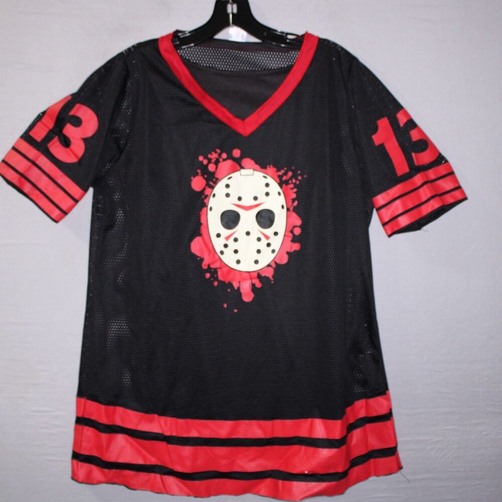Friday the 13th Jason Voorhees Mask Hockey Dress Jersey Womens Large Lined